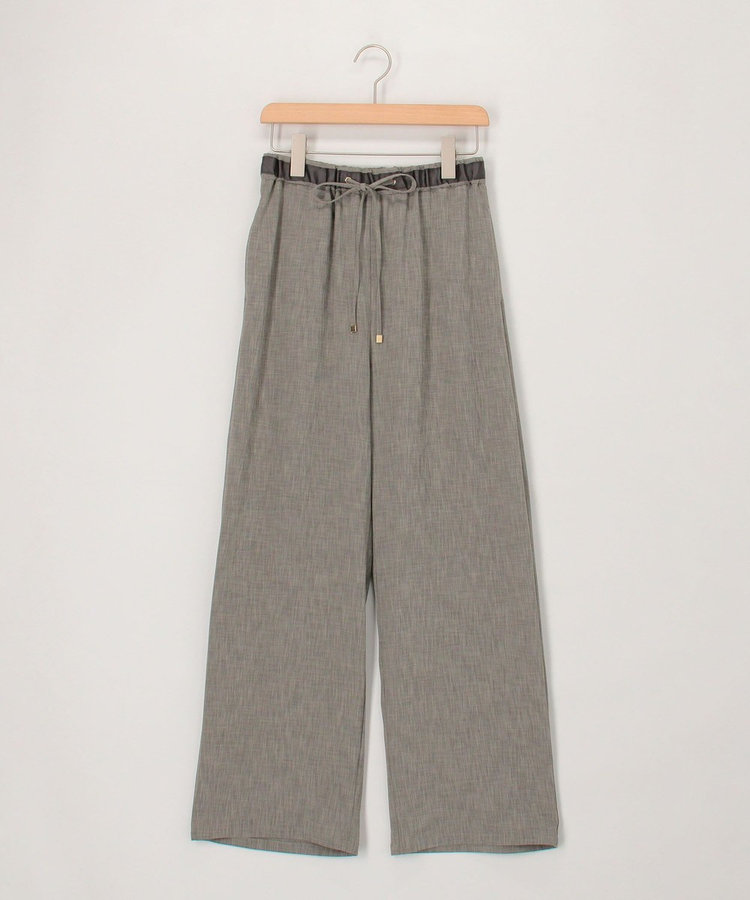《セットアップ対応》リネンライクシャンブレーワイドパンツ