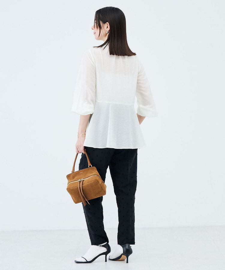 異素材コンビボザムブラウス
