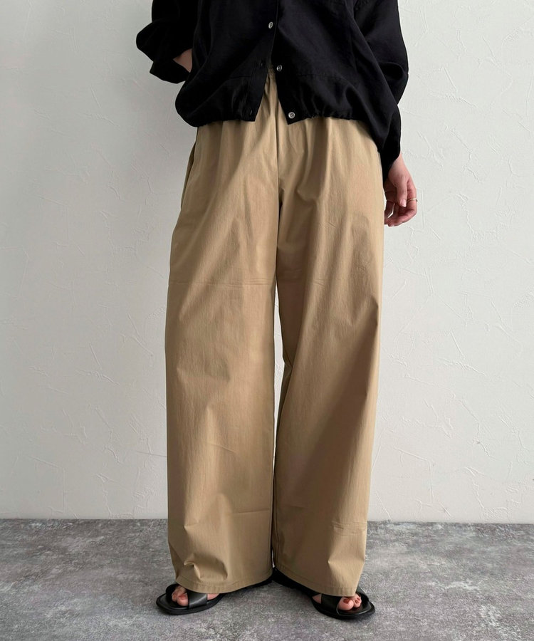 【Fredy emue】コットンワイドパンツ fredy emue パンツ コットンナイロンストレッチセミワイドパンツ