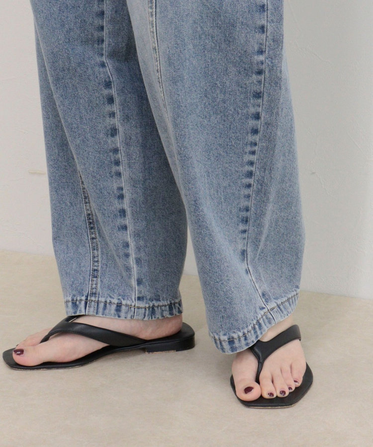 ライトオンス切替ワイドデニムパンツ