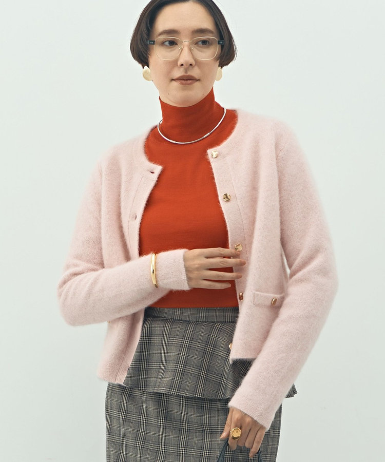 NOLLEY'S フリンジクルーネックシャツジャケット　38 ヘアリークルーネックニットジャケット（5-0035-6-02-016）｜NOLLEY'S