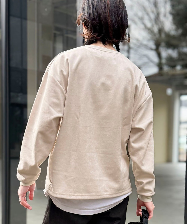 スウェードポンチ　フレブル柄　ロングスリーブT