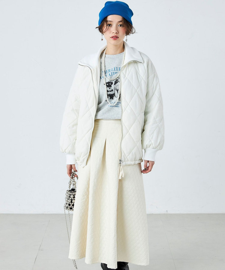 会員限定 BLACK FRIDAY対象］リブ衿キルティングブルゾン（4-0337-6-24