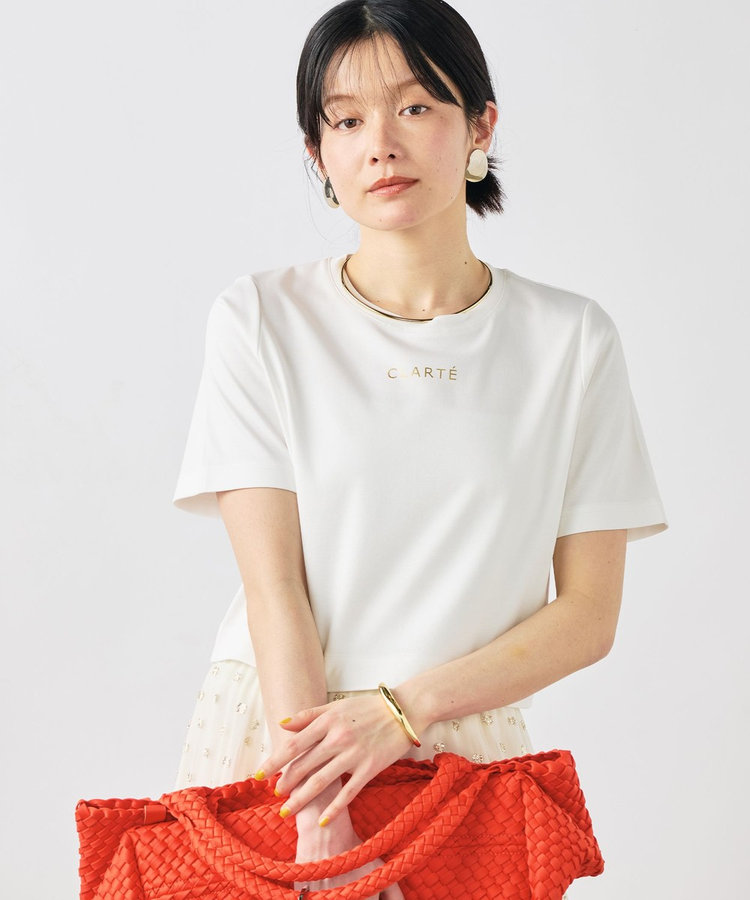 ［WEB限定 SPECIAL SALE！］《撥水/汗染み軽減》ショート丈ロゴTシャツ