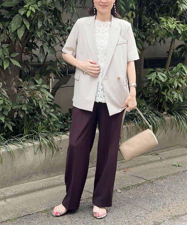 《セットアップ対応》ウォッシャブルドライツイルハーフスリーブジャケット