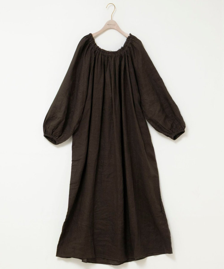 【WALANCE/ワランス】natural dye linen balloon sleeve dress