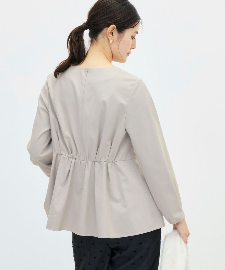 《セットアップ対応/ストレッチ/紫外線防止/防臭》ウォッシャブルハイスペックTRペプラムブラウス