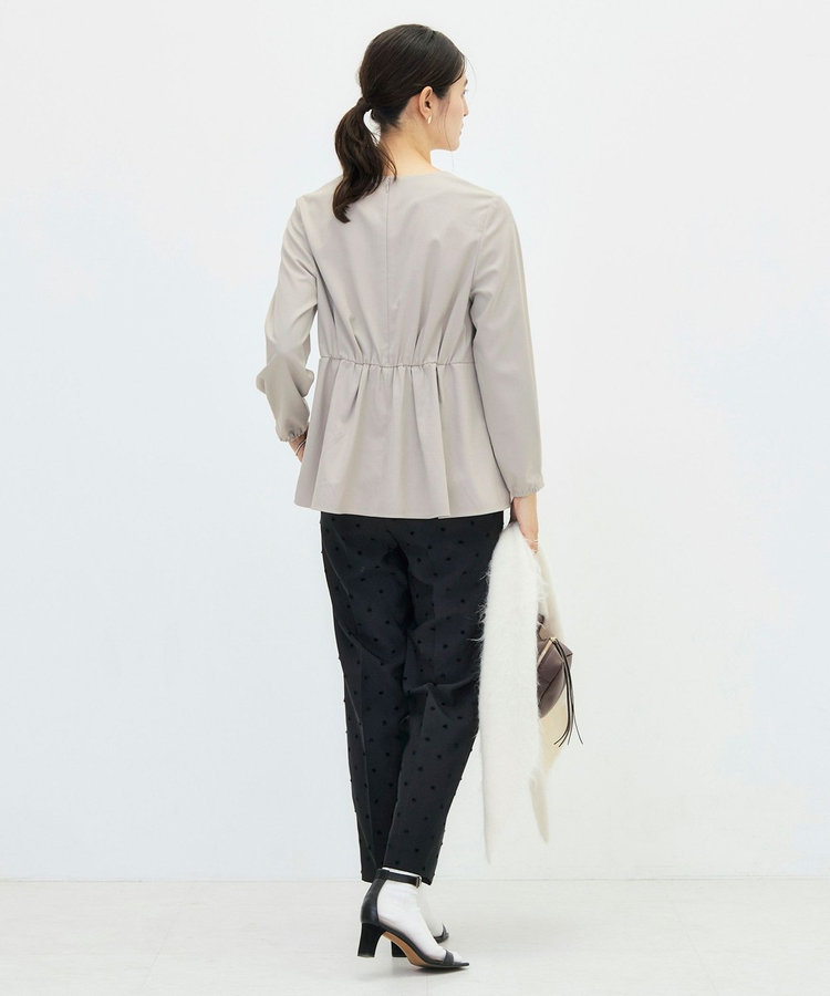《セットアップ対応/ストレッチ/紫外線防止/防臭》ウォッシャブルハイスペックTRペプラムブラウス