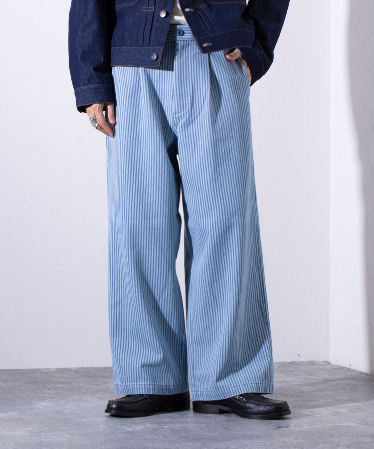 GEVACO/ゲバコ】【セットアップ着用可能】タック入り ストライプ