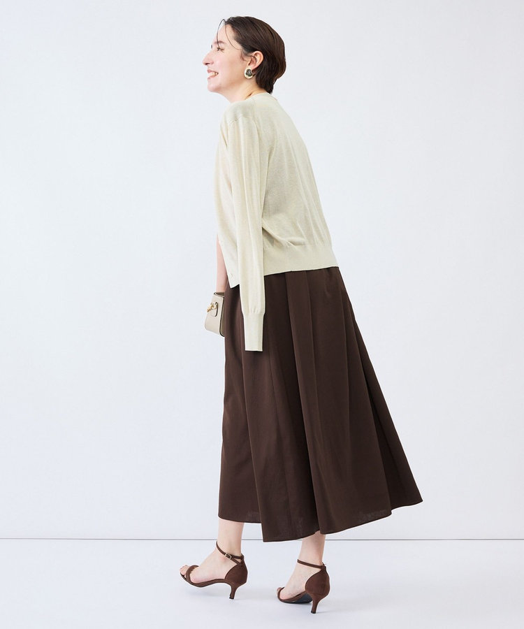 《UVカット》ウォッシャブルVネックギャザーワンピース