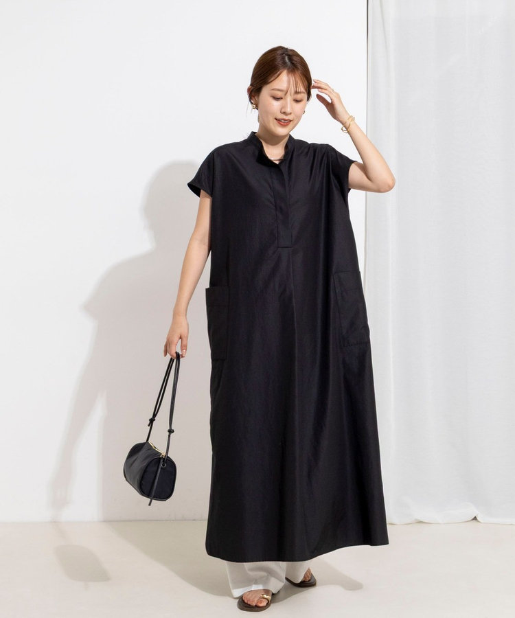 【WEB＆一部店舗限定カラー】ウォッシャブルエクセルテックタンブラースタンドカラースキッパーワンピース