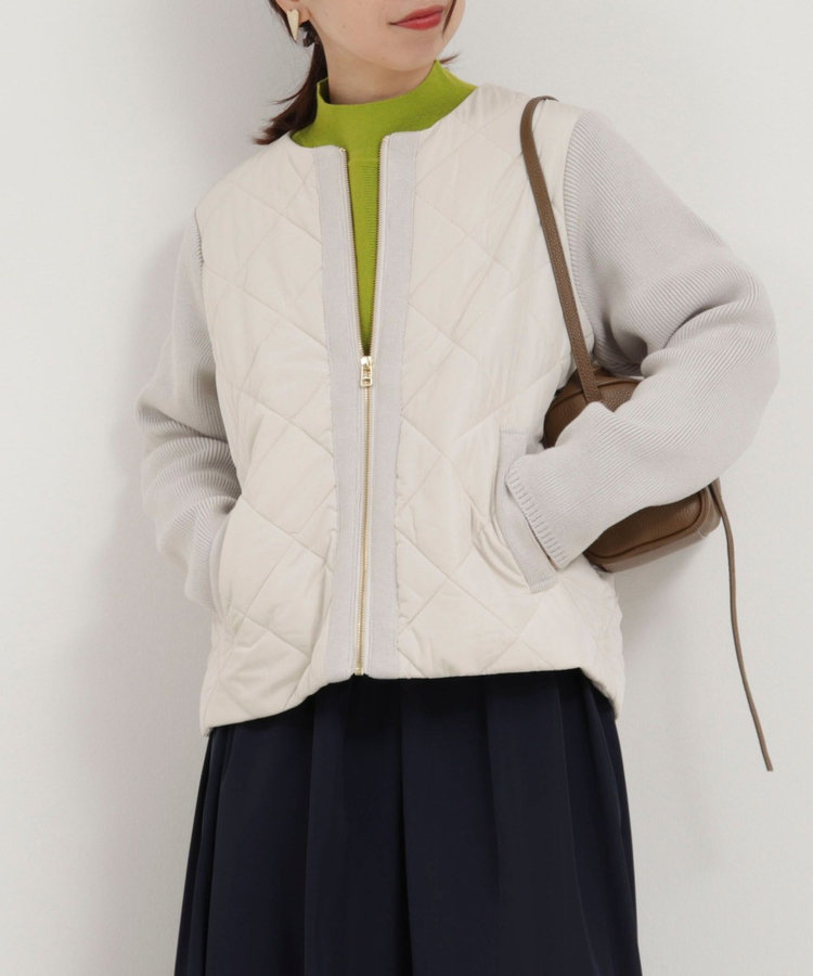 MARK&LONA マークアンドロナ ノーカラー切替中綿ブルゾン FB1830 ノー