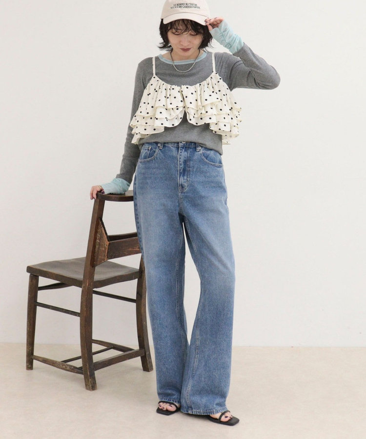 Soft color straight Denim
