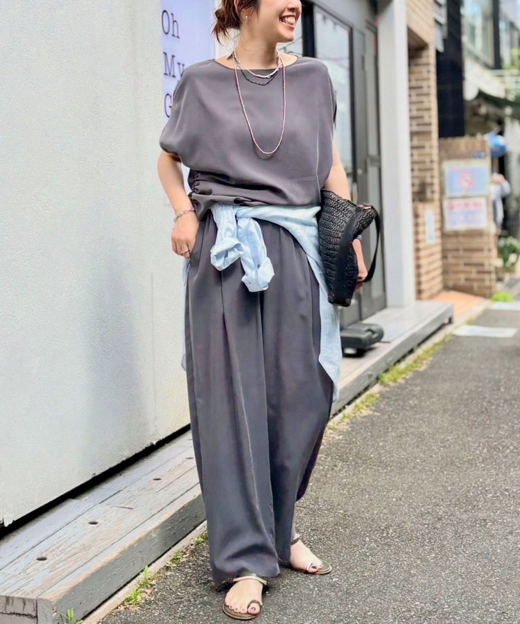 【WEB＆一部店舗限定】ウォッシャブルサンドウォッシュイージーワイドパンツ