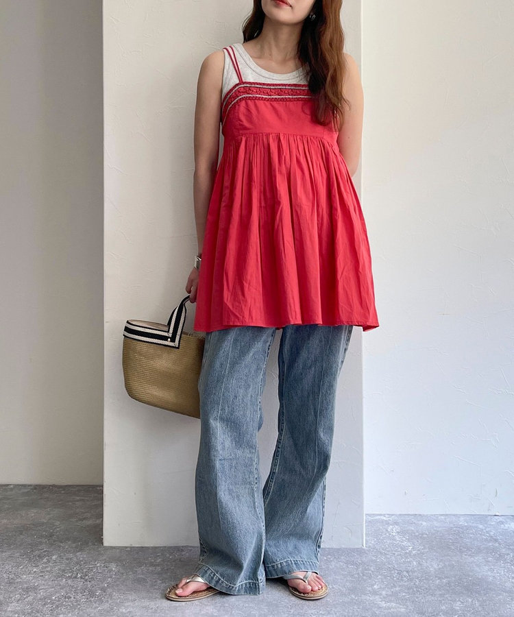 Rouge vif la cle｜ボイルスモッキングキャミソール | Rakuten