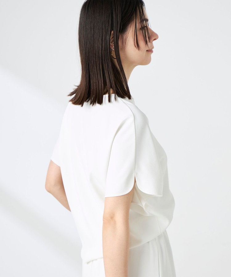 《セットアップ対応》NEW morisachiウォッシャブルツイルケープ風ブラウス