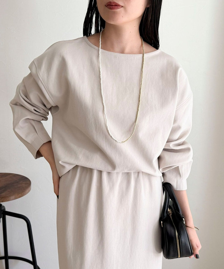 【セットアップ対応】パウダリーツイルコクーンブラウス