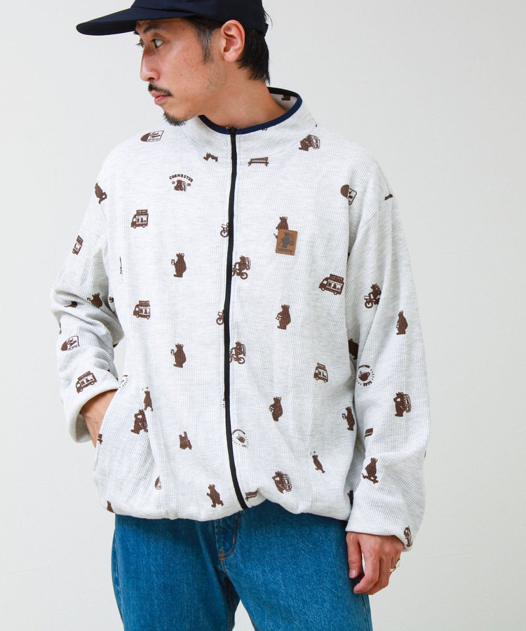 ［FREDY＆GLOSTER限定 TIME SALE！］【COBMASTER/コブマスター】コブベアー総柄ワッフルジップジャケット