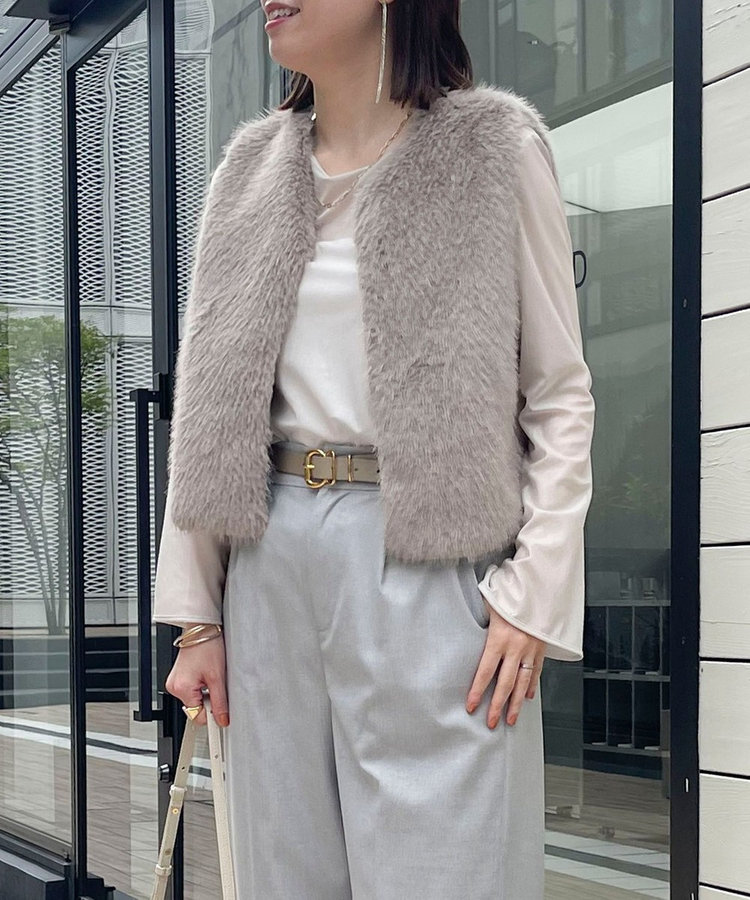 フェイクフォックスファーベスト（5-0867-6-04-002）｜MICO