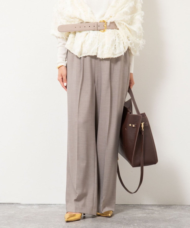 一部WEB限定色アイテム】ウォッシャブルウエストゴムセミワイドパンツ