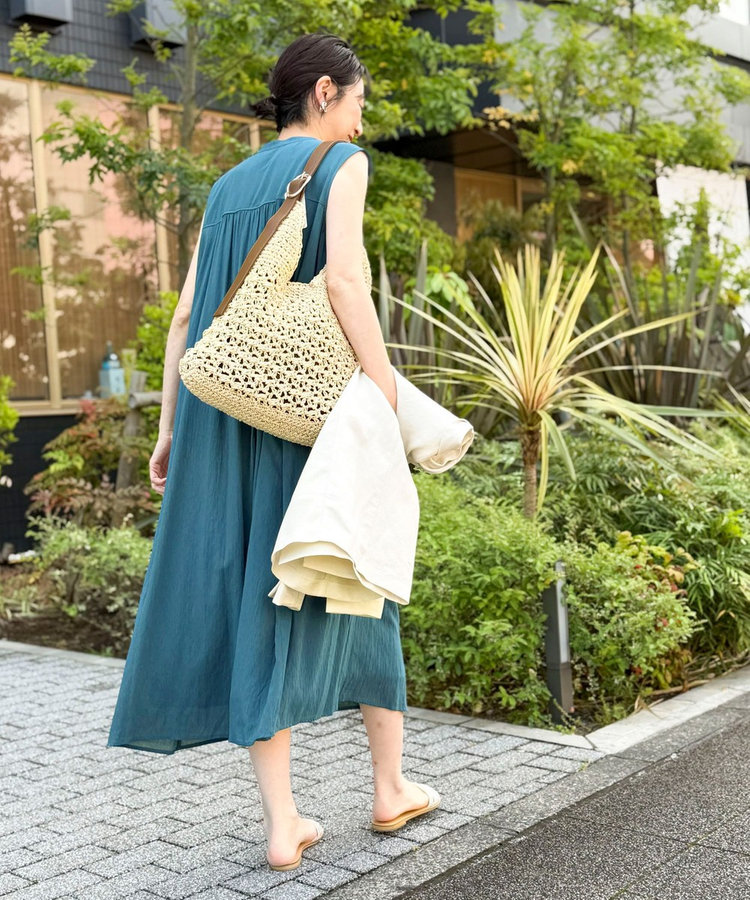 麻調シアーシャツワンピース