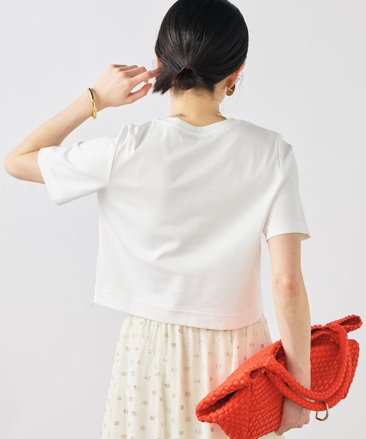 ［WEB限定 SPECIAL SALE！］《撥水/汗染み軽減》ショート丈ロゴTシャツ