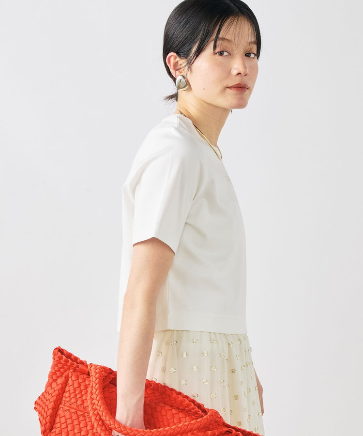 ［WEB限定 SPECIAL SALE！］《撥水/汗染み軽減》ショート丈ロゴTシャツ
