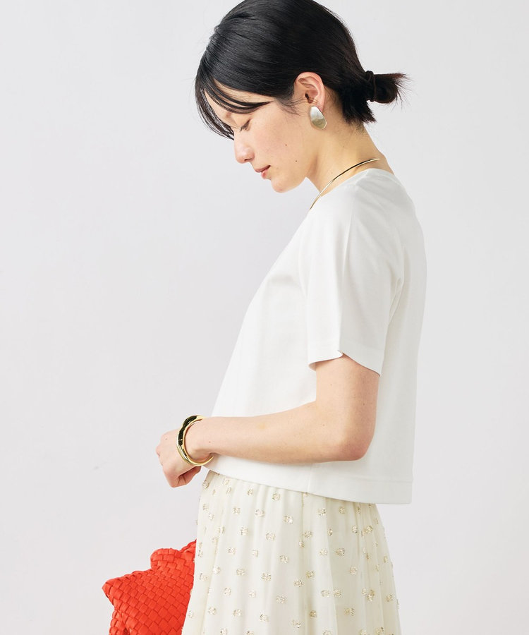 ［WEB限定 SPECIAL SALE！］《撥水/汗染み軽減》ショート丈ロゴTシャツ