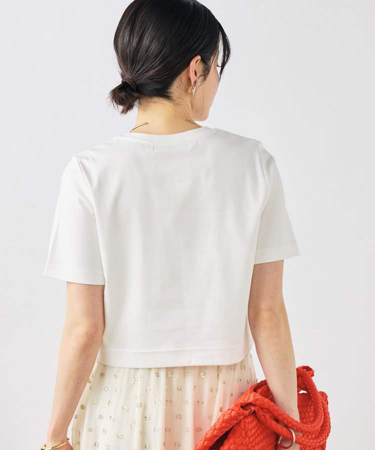 ［WEB限定 SPECIAL SALE！］《撥水/汗染み軽減》ショート丈ロゴTシャツ