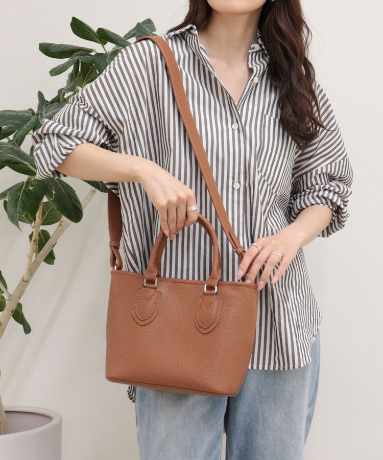2wayシボフェイクレザートートバッグ
