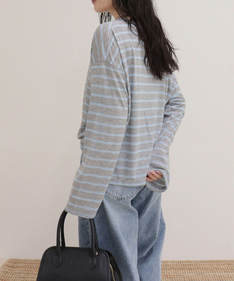 ハートステッチシアーボーダーロンTシャツ