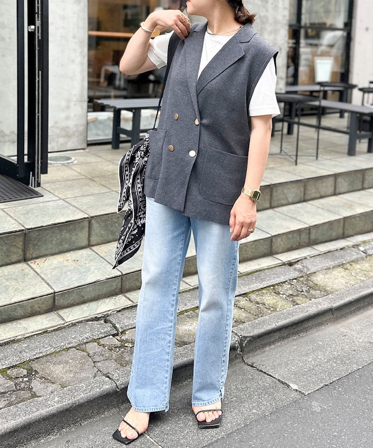 《5サイズ展開》【RM denim】センタープレス裾デザインデニム