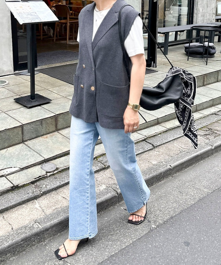 《5サイズ展開》【RM denim】センタープレス裾デザインデニム
