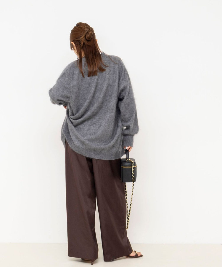 カシミヤファー加工Vネックカーディガン