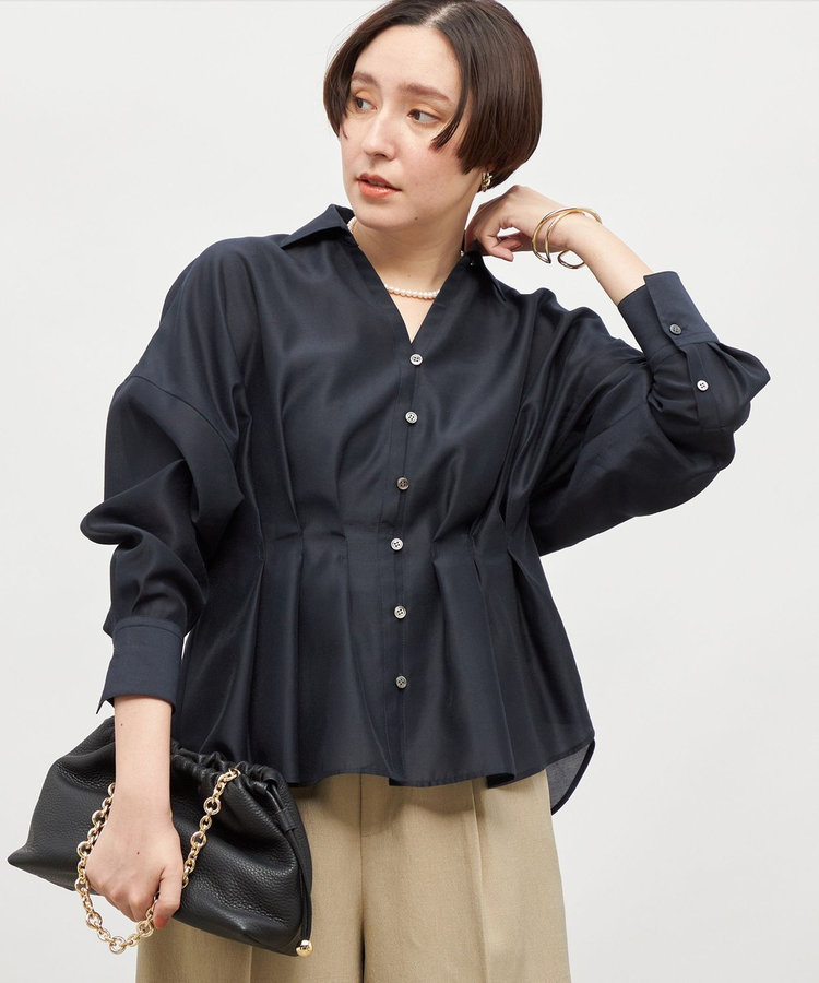 NOLLEY’S sophi シアーブラウス ブラック NOLLEY'S Sophi（ノーリーズソフィ）の「シアーローンラッフル