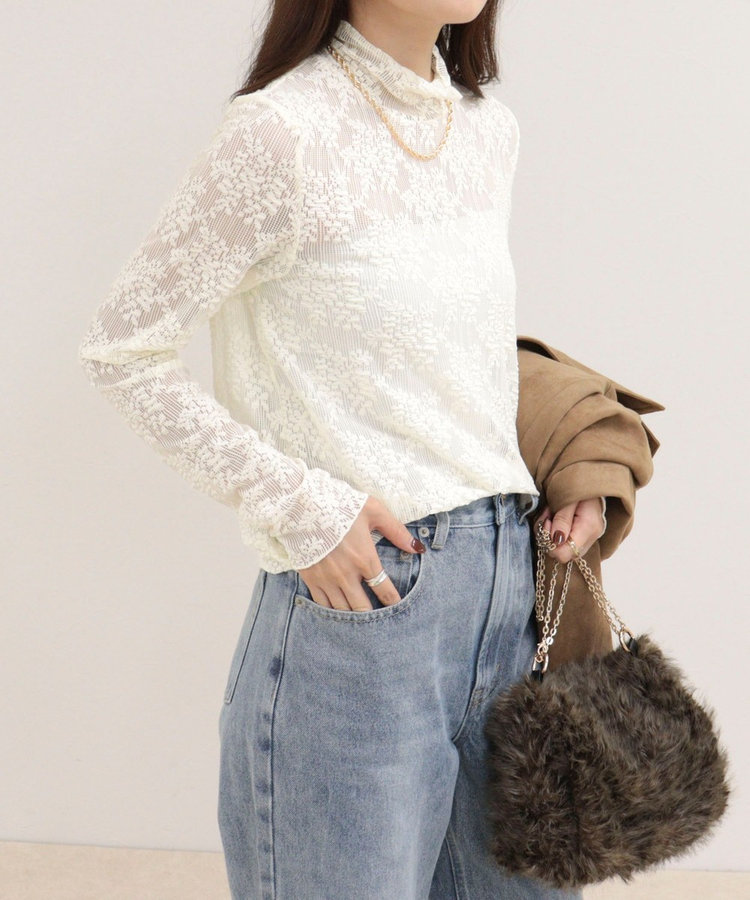 ［FREDY＆GLOSTER限定 TIME SALE！］ふくれJQDハイネックレースプルオーバー