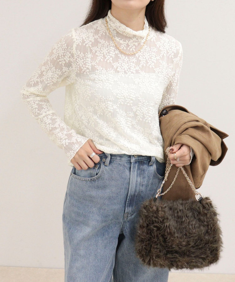 ［FREDY＆GLOSTER限定 TIME SALE！］ふくれJQDハイネックレースプルオーバー