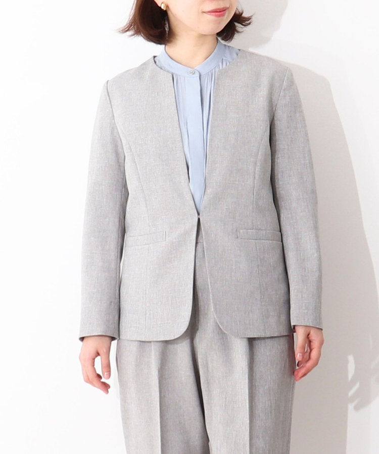 ✨極美品✨近年モデル✨セオリー ジャージージャケット グレー系 サイズ 36 日本製／伸縮性／着心地◎／通勤／セットアップ可】拘りの女性らしい