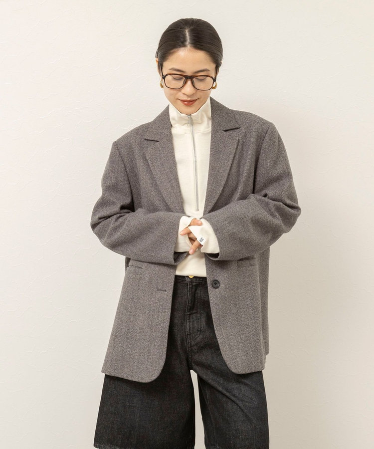 【MAQWEL/マクウェル】COTTON RIB ハーフジッププルオーバー