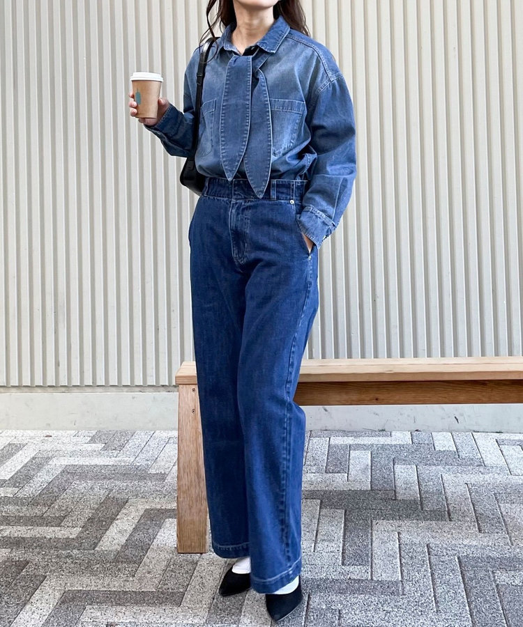 デニム2WAYボウタイシャツ（4-0330-1-21-004）｜fredy emue(フレディ