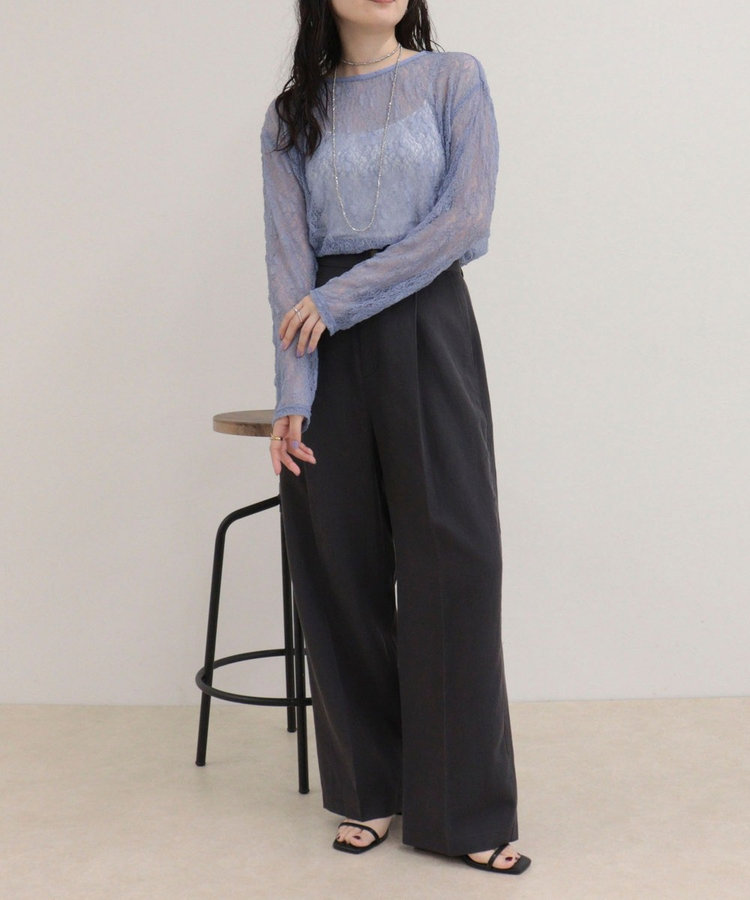 シアーレースロンTシャツ