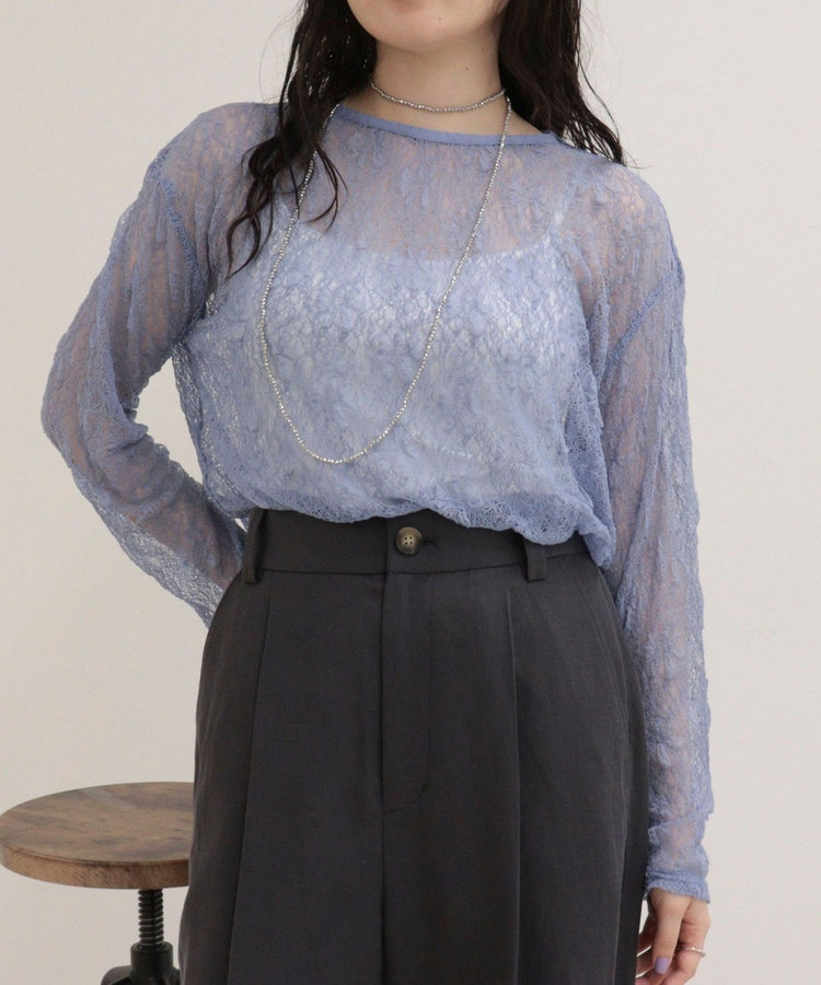 シアーレースロンTシャツ