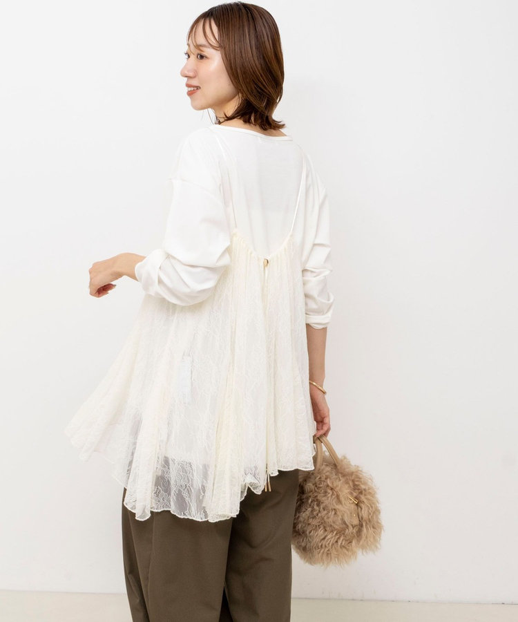 【WEB限定】ウォッシャブルアシメレースキャミ
