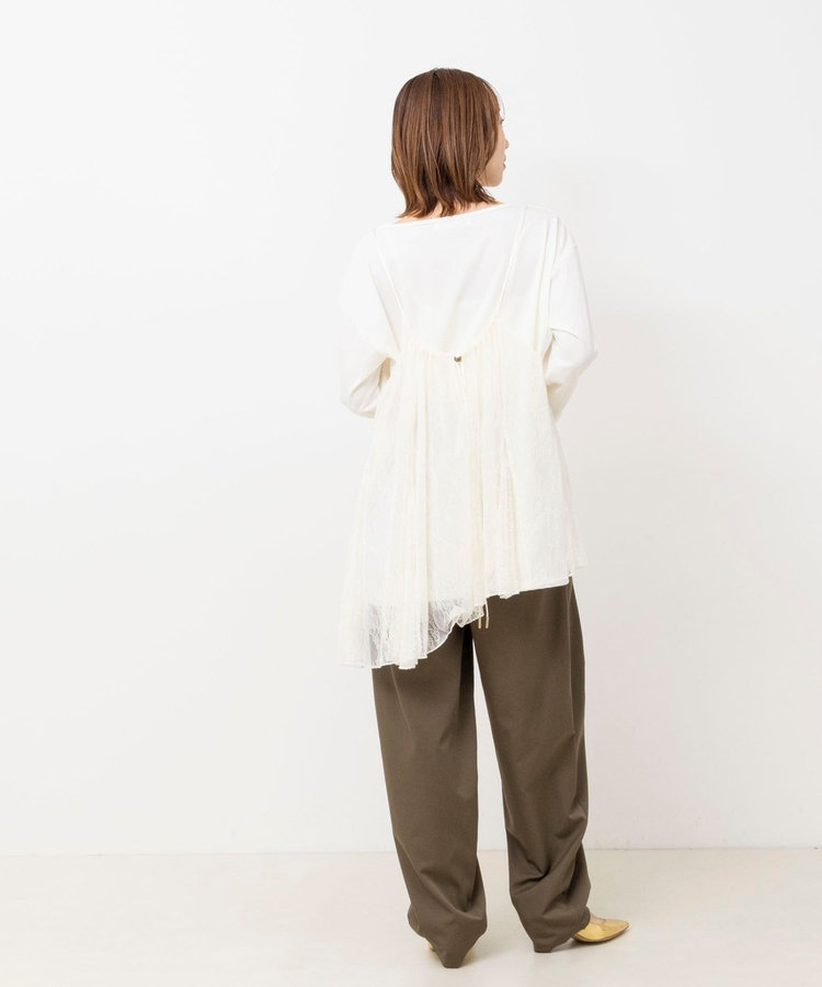 【WEB限定】ウォッシャブルアシメレースキャミ