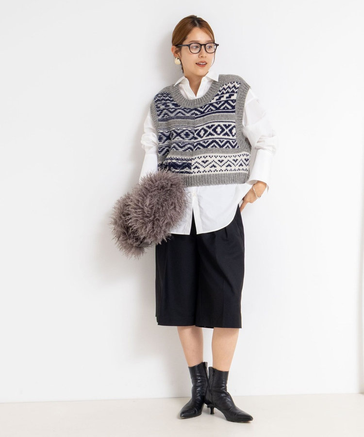 ノルディック柄2WAYベスト（5-0037-6-02-003）｜Rie Miller/RM denim