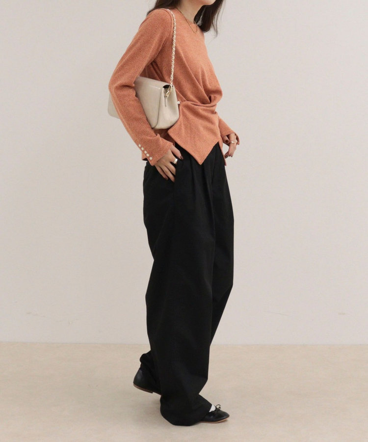 リブニットソーカシュクールプルオーバー