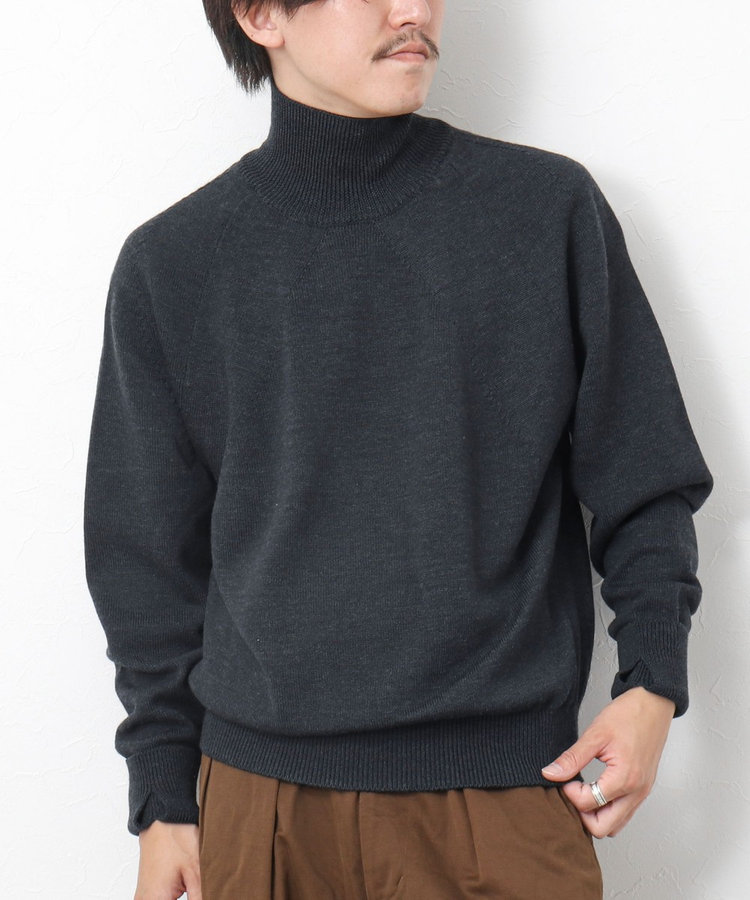 NOLLEY’Sgoodman 【BATONER/バトナー】AGING Wool Signature Turtle タートルネックニット L チャコールグレー ニット