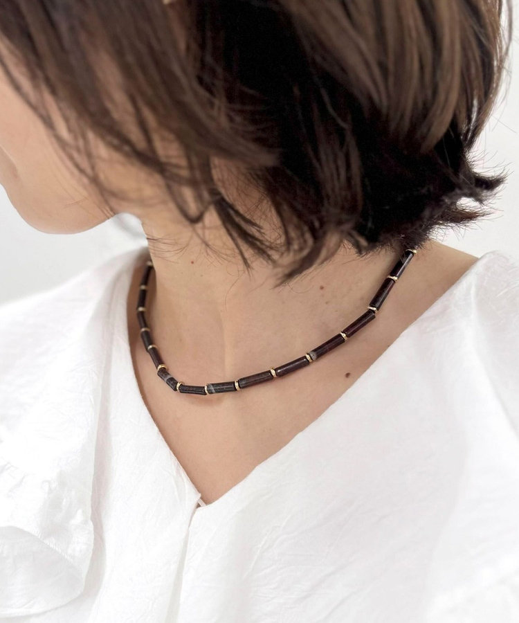 ［WEB限定 SPECIAL SALE！］【grâce grace/グラスグラス】チューブ天然石ネックレス