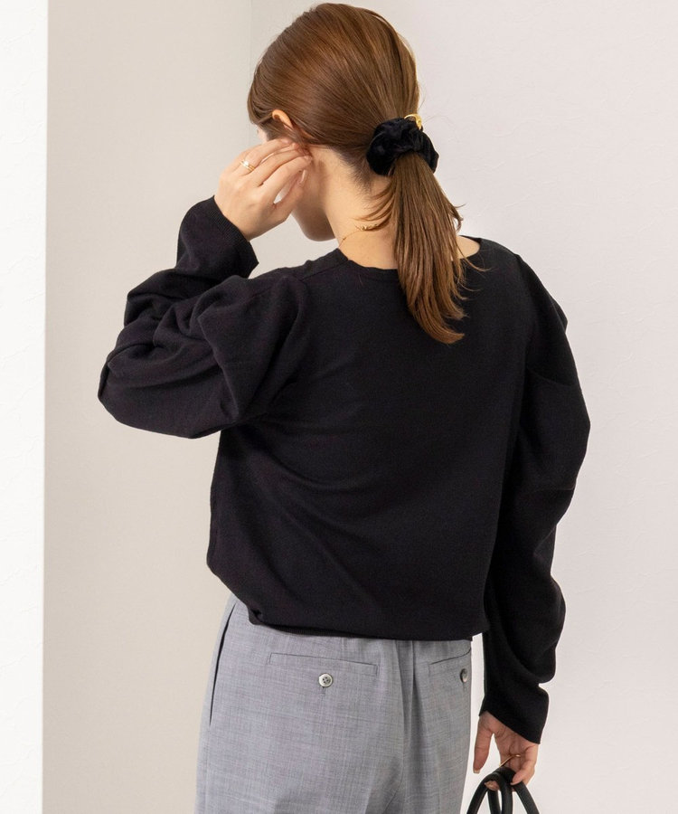【WEB限定】《手洗い可能》タックドレープスリーブニット