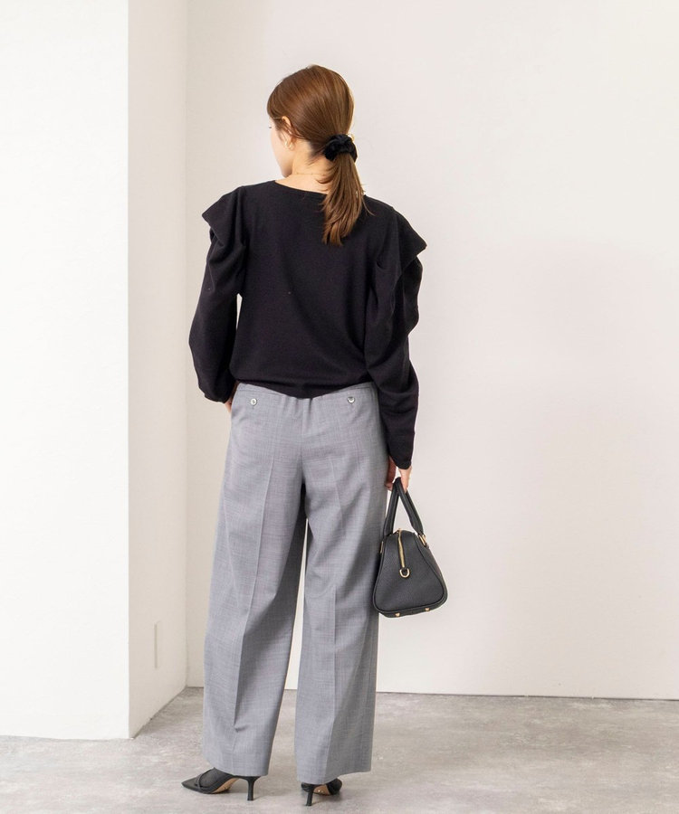 【WEB限定】《手洗い可能》タックドレープスリーブニット